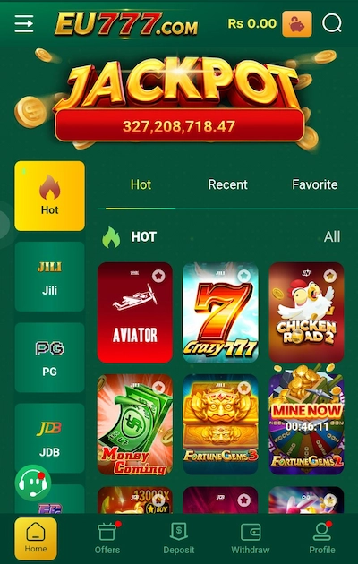 EU777 Game main page