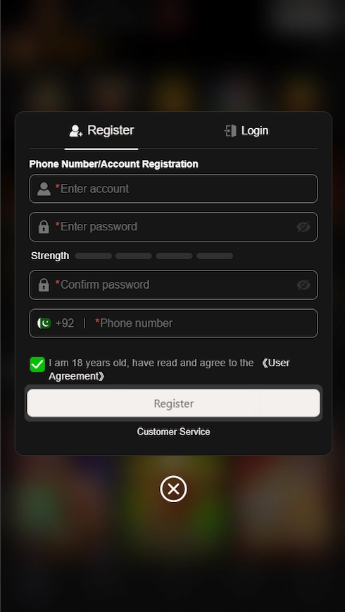GGR678 Game register