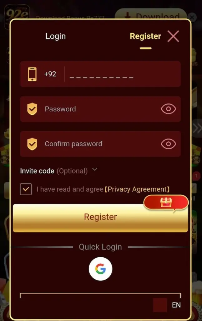 92E Game main page